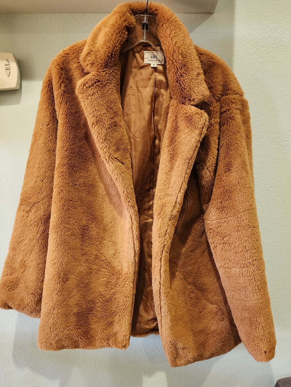HAVE Los Angeles | Teddy Faux Fur Coat |  Cognac | Size Medium